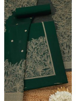 Soch - Womens Green Floral Woven Unstitched Kurta with Unstitched Bottom and Dupatta