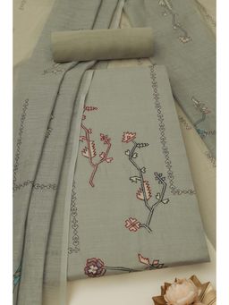 Soch - Womens Green Botanical Unstitched Kurta with Unstitched Bottom and Dupatta