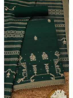 Soch - Womens Green Woven Design Unstitched Kurta with Unstitched Bottom and Dupatta