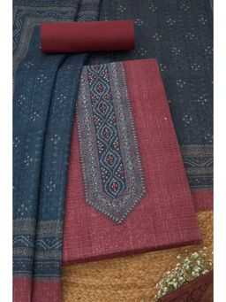 Soch - Womens Onion Pink Art Tussar ed Unstitched Kurta with Unstitched Bottom and Dupatta