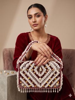 Fabbhue - Women Maroon Box Handbag