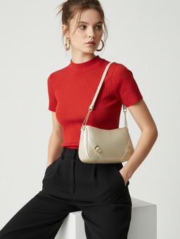 Fabbhue - Women Cream Shoulder Bag