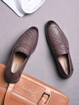 Louis Stitch - Mens Leatherette Formal Loafers Maroon