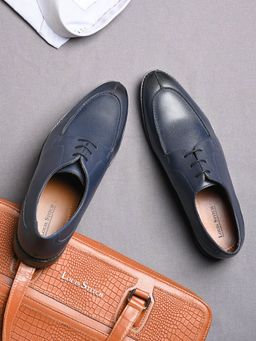 Louis Stitch - Navy Blue Men Leatherette Derbies Formal Shoes