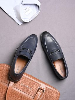 Louis Stitch - Men Federal Blue Formal Slip On Moccasin Shoes