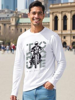 Bewakoof - Men's White Torque Graphic Printed T-shirt