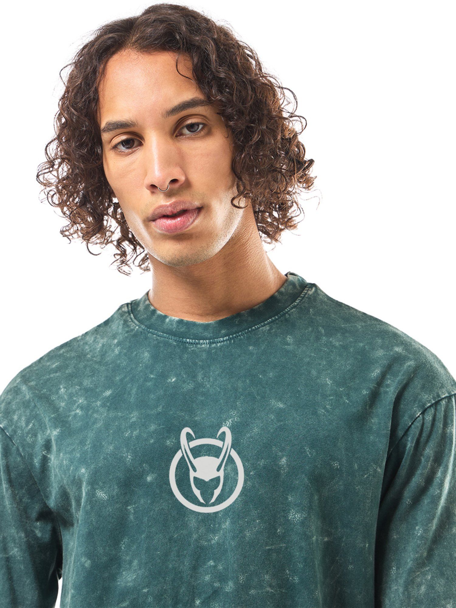 Buy Bewakoof Official Marvel Men's Green Loki Graphic Printed