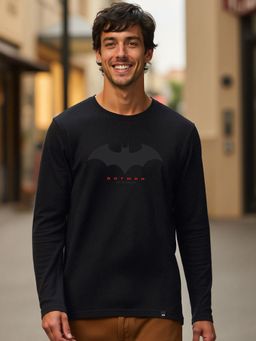 Bewakoof - Official DC Men's Black Batman Graphic Printed T-shirt