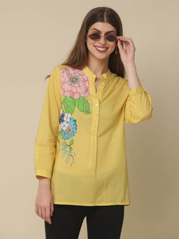 Zolo Label - Designer Yellow Printed Top