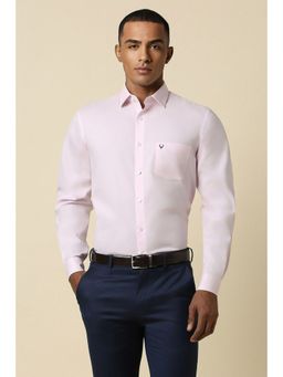 Allen Solly - Men Pink Slim Fit Solid Full Sleeves Formal Shirt