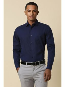 Allen Solly - Men Navy Slim Fit Solid Full Sleeves Formal Shirt