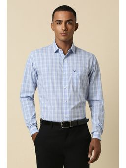 Allen Solly - Men Blue Slim Fit Checks Full Sleeves Formal Shirt