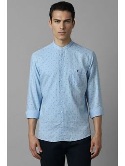 Louis Philippe - Men Blue Slim Fit Print Full Sleeves Casual Shirt