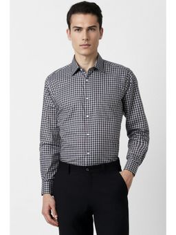 Van Heusen - Men Black Regular Fit Checks Full Sleeves Formal Shirt