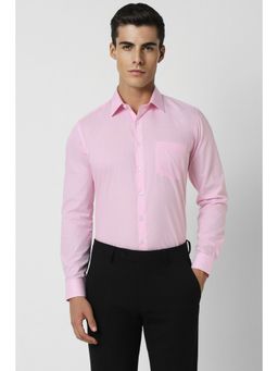 Van Heusen - Men Pink Slim Fit Solid Full Sleeves Formal Shirt