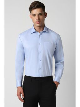 Van Heusen - Men Blue Regular Fit Solid Full Sleeves Formal Shirt
