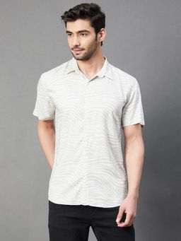 RIGO - Men Zebra Print Half Sleeve Rayon Shirt