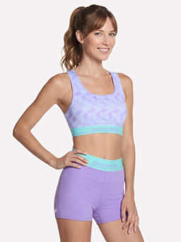 SKECHERS - Women Purple Pace Printed Sports Bra