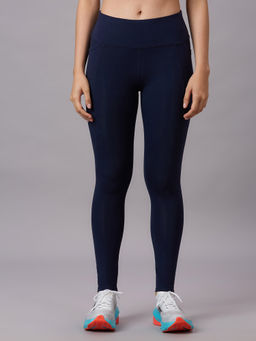 SKECHERS - Women Organic Cotton Branded Navy Blue Leggings
