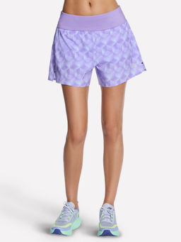 SKECHERS - Women Purple Tempo Printed 4-Way Stretch Shorts