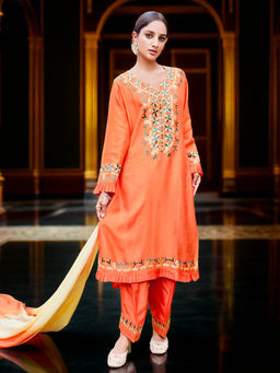 Phulkari Forever - Multicolour Pure Silk Hand Embroidered Phulkari Dupatta