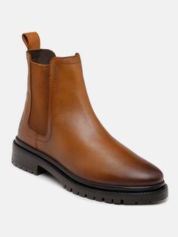 U.S. POLO ASSN. - Women Tan Solid Chelsea Boots