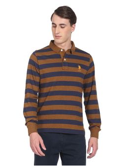 U.S. POLO ASSN. - Men Navy Long Sleeve Horizontal Stripe T-Shirt