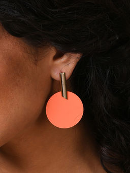 Sohi - Orange Contemporary Drop Earrings