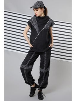 Wendell Rodricks - Black Monochrome Top & Joggers (Set of 2)