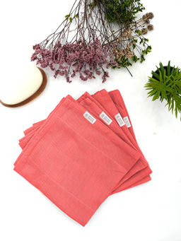 Doctor Towels - Aloevera Double Cloth Face Towel Pack of 4 - Apricot Brandy (S)