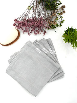 Doctor Towels - Aloevera Double Cloth Face Towel Pack of 4 - Frosted Grey (S)