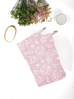 Doctor Towels - Banana Jacquard Floral Hand Towel Pack of 2 - Coral (S)