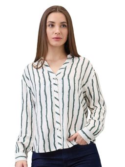 Spykar - Women Green Regular Fit Printed Full Sleeve Casual Shirt