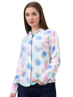 Spykar - Women White Regular Fit Printed Full Sleeve Casual Shirt