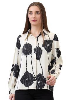 Spykar - Women White Regular Fit Printed Full Sleeve Casual Shirt