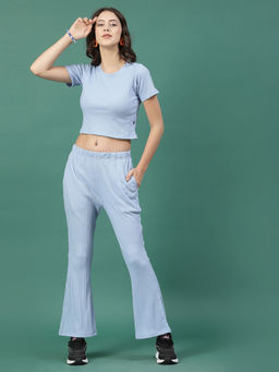RIGO - Women Light Blue Drop Needle Top and Trousers (Set of 2)