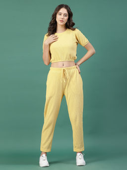 RIGO - Women Yellow Waffle Top and Trousers (Set of 2)