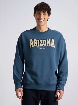 Jockey - UM76 Men Super Combed Cotton Rich Fleece Printed Sweatshirt - Ensign Blue