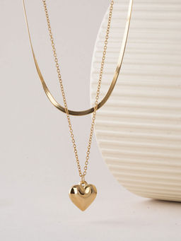 Palmonas - Layered Heart Gold Necklace for Womens - Waterproof and Anti-Tarnish