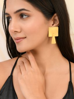 Silvermerc Designs - Trending Gold Tone Long Earrings For Women