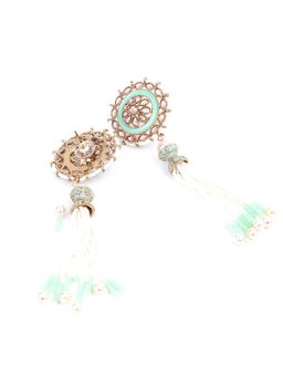 Odette - Multi-Color Mixed Metal Printed Party's Statement Drops & Dangler Earrings
