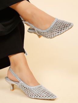 Flat n Heels - Women Silver Pumps Heels