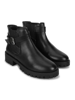 Yoho - Women Black Buckle Boots