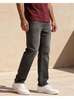 Bewakoof - Men Black Washed Straight Fit Mid-Rise Jeans
