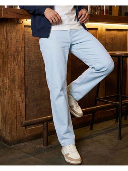 Bewakoof - Men Light Blue Slim Straight Fit Stretchable Mid-Rise Jeans