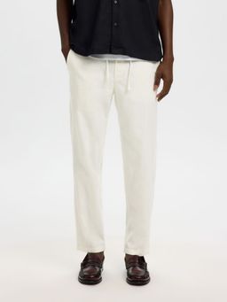 SELECTED HOMME - White Slim Fit Linen Blend Trouser