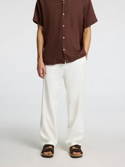 SELECTED HOMME - White Loose Fit Linen Blend Trouser