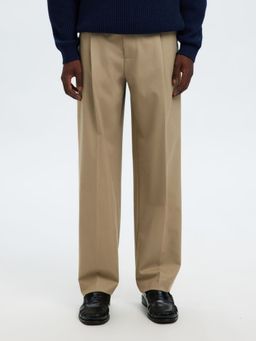 SELECTED HOMME - Beige Loose Fit Flex Trouser