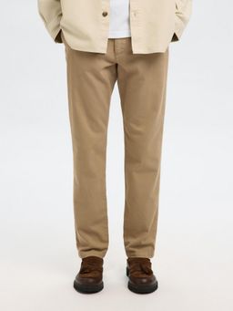 SELECTED HOMME - Structured Dyed Slim Fit Beige Chinos