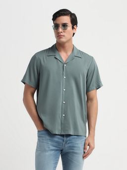 SELECTED HOMME - Green Cuban Collar Regular Fit Green Shirt